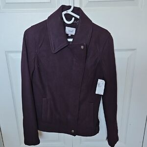 Kismet Women's Dark Plum Asymmetrical Wool-Blend Jacket